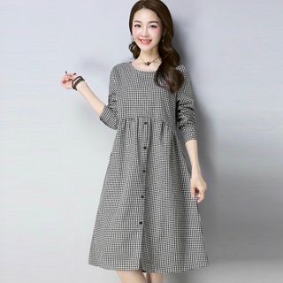 ĐẦM BABYDOLL CARO TAY DÀI 2 MÀU