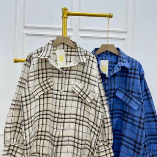 Áo sơ mi form rộng kiểu caro