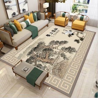 Thảm trang trí, Thảm bali trải sàn- thảm lì với công nghệ in 5D cao cấp,có hạt nhựa chống trượt