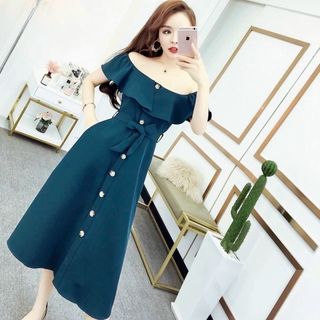 ĐẦM TRỄ VAI THẮT EO 3 MÀU