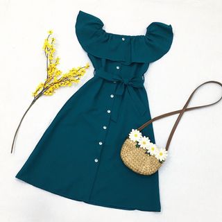 ĐẦM TRỄ VAI THẮT EO 3 MÀU