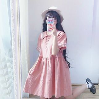 ĐẦM BABYDOLL HỒNG VIỀN TRẮNG