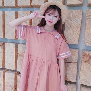 ĐẦM BABYDOLL HỒNG VIỀN TRẮNG