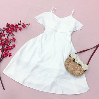 ĐẦM TRẮNG CỔ BÈO ĐAN DÂY SAU