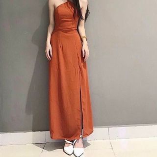 ĐẦM MAXI ĐAN DÂY SAU 2 MÀU