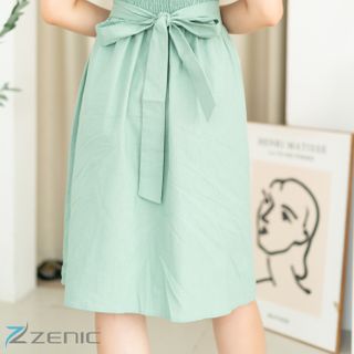 Đầm linen cổ tim