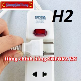 Ổ Cắm Điện 6 Cổng SOPOKA 6M2 Chịu Tải 2200W - 2.5 Mét - Nút Nguồn Siêu Bền