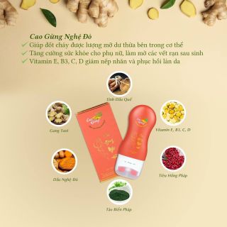 CAO GỪNG NGHỆ ĐỎ THIÊN NHIÊN VIỆT ( CHAI 180ML)