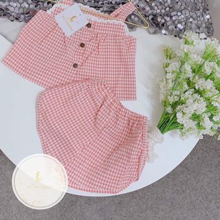 Bộ Quần Áo Kẻ Caro Cho Bé Gái Từ 8-23kg giá sỉ