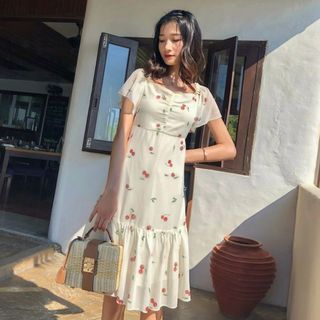 ĐẦM CHERRY NHÚNG NGỰC