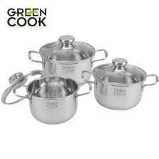 Bộ nồi inox 3 đáy Greencook GCS06-T1 không bị nổi đáy, dùng được trên bếp ga, bếp hồng ngoại, bếp từ giá sỉ