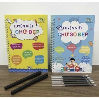 Vỡ tập viết chữ đẹp, Set 3 sách luyện viết chữ đẹp Tiếng Việt, sách thông minh tự xóa, Sét sách tập tô cho bé, bộ sách tập tô thông minh dùng để luyện viết chữ, luyện viết số, luyện nét chữ cơ bản