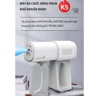 Súng phun khử khuẩn Nano K5 PRO, Máy xịt khử khuẩn cầm tay. Máy diệt khuẩn Nano thế hệ mới_Hàng cao cấp giá sỉ