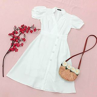 ĐẦM CỔ ÚP 3 MÀU