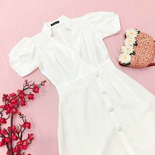 ĐẦM CỔ ÚP 3 MÀU