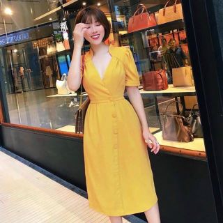 ĐẦM CỔ ÚP 3 MÀU