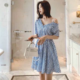 ĐẦM SỌC XANH LỆCH VAI