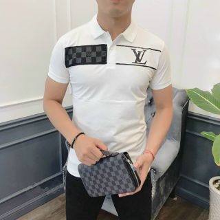 Áo thun cổ trụ phối sọc ngang