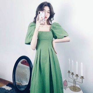ĐẦM MINT CỔ VUÔNG FORM DÀI