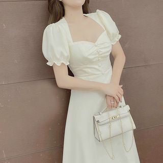 ĐẦM NHÚNG NGỰC NÚT BỌC 2 MÀU