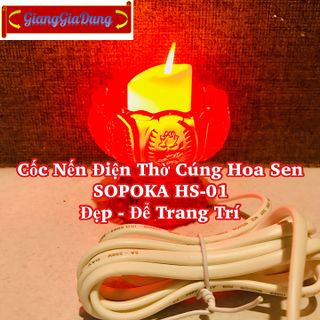 Cốc Nến Điện Thờ Cúng Hoa Sen SOPOKA HS-01 Đẹp Để Trang Trí giá sỉ