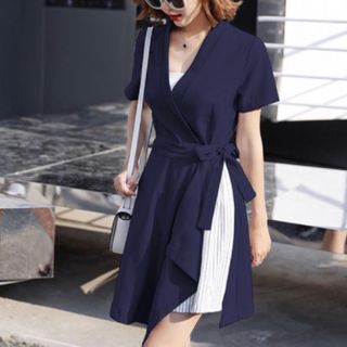 ĐẦM VÁY XANH TÀ PHỐI SỌC