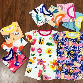Bộ cộc tay cotton thái cho bé gái ( 6-16kg)