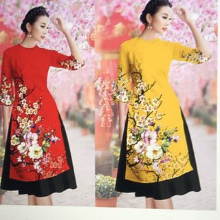 áo dài hoa mai TẾT