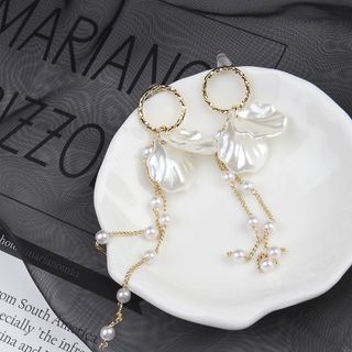 Khuyên tai hoa trắng Hàn Quốc dáng dài