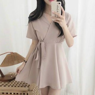 ĐẦM CỔ V ĐẮP TÀ 3 MÀU