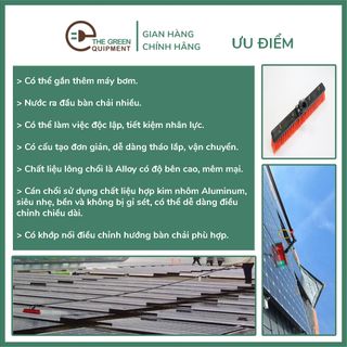 Chổi lau vệ sinh tấm pin năng lượng mặt trời TB - cán Alloy - dài 3.6m đến 7.2 mét
