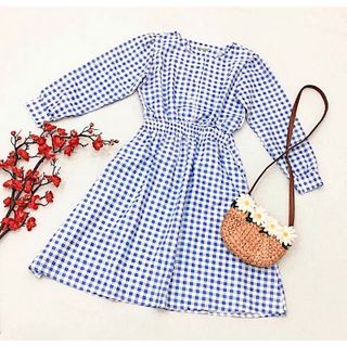 ĐẦM CARO XANH TAY DÀI
