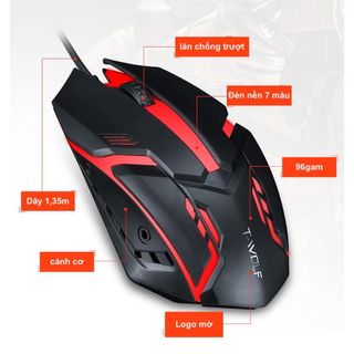 Mouse Có Dây Gaming T-Wolf V1 (BH 12 Tháng) SPTECH COMPUTER