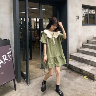 ĐẦM BABYDOLL RÊU CỔ TRẮNG