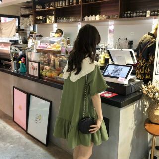 ĐẦM BABYDOLL RÊU CỔ TRẮNG