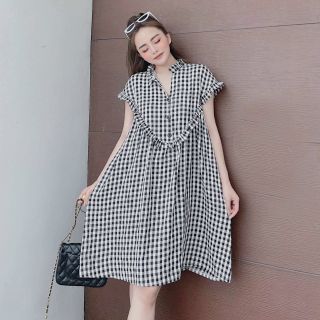 ĐẦM CARO ĐEN PHỐI BÈO NÚT