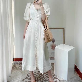 ĐẦM CỔ V XẾP LI TAY THUN