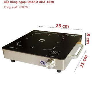 Bếp hồng ngoại OSAKO OHA-1820 mặt kính Ceramic, khung inox chắc chắn