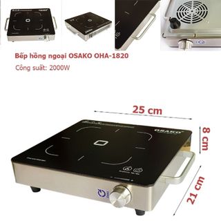 Bếp hồng ngoại OSAKO OHA-1820 mặt kính Ceramic, khung inox chắc chắn