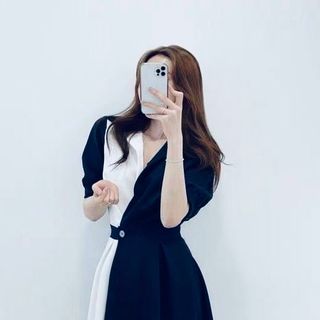 ĐẦM SƠ MI PHỐI TRẮNG FORM DÀI
