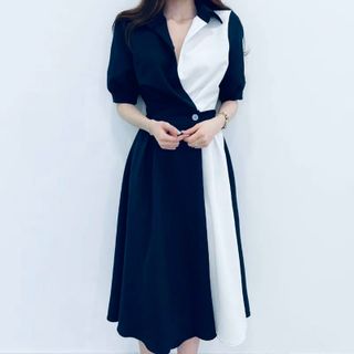 ĐẦM SƠ MI PHỐI TRẮNG FORM DÀI