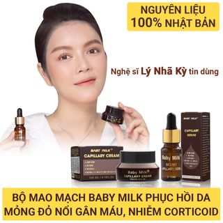 [HOT] Bộ Mao Mạch Baby Milk Phục Hồi Da Mỏng Đỏ Nhiễm Corticoid - Hàng Hiệu Cao Thiên Nhi