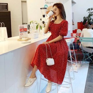 ĐẦM BI NHÚN CỔ U 2 MÀU