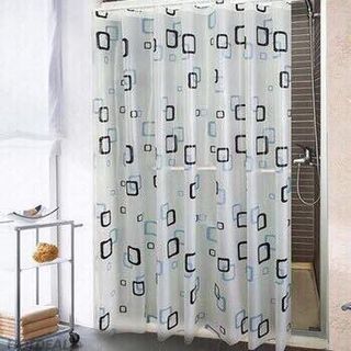 Màn treo nhà tắm size lớn 1.8m x 1.8m hình sao biển và caro giá sỉ