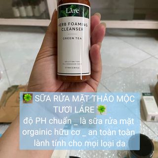 Sữa rửa mặt láre organic