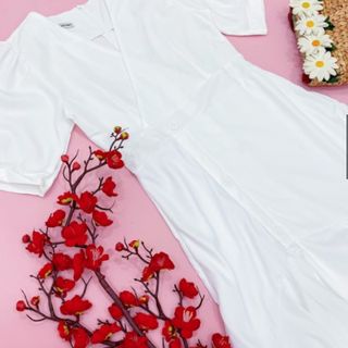 ĐẦM TẦNG VẠT CHÉO 2 MÀU