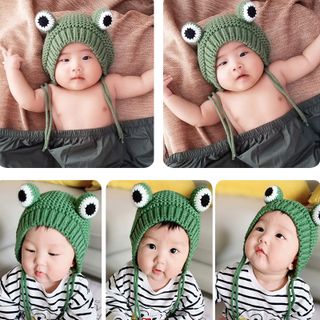 Mũ len trẻ em hình ếch Hàn Quốc