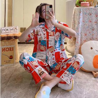 Đồ bộ pijama nữ quần dài bộ ngủ chất liệu vải mềm mại họa tiết bò sữa dễ thương form bigsize PACQD01
