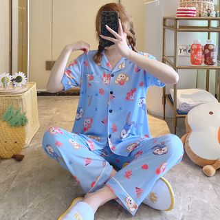 Đồ bộ pijama nữ quần dài bộ ngủ chất liệu vải mềm mại họa tiết bò sữa dễ thương form bigsize PACQD01