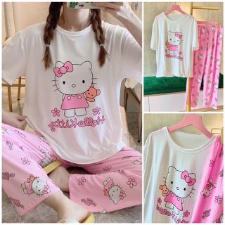 Đồ bộ nữ quần dài chất thun cotton mặc ở nhà mùa hè dễ thương form bigsize phong cách hàn quốc BCD01